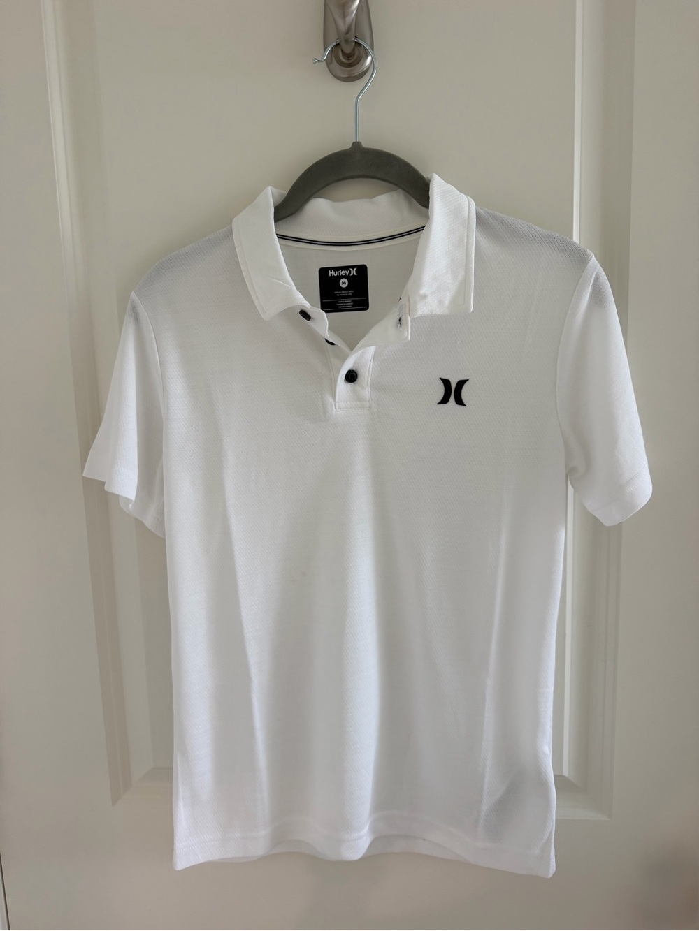 Hurley White Polo with Black Logo
